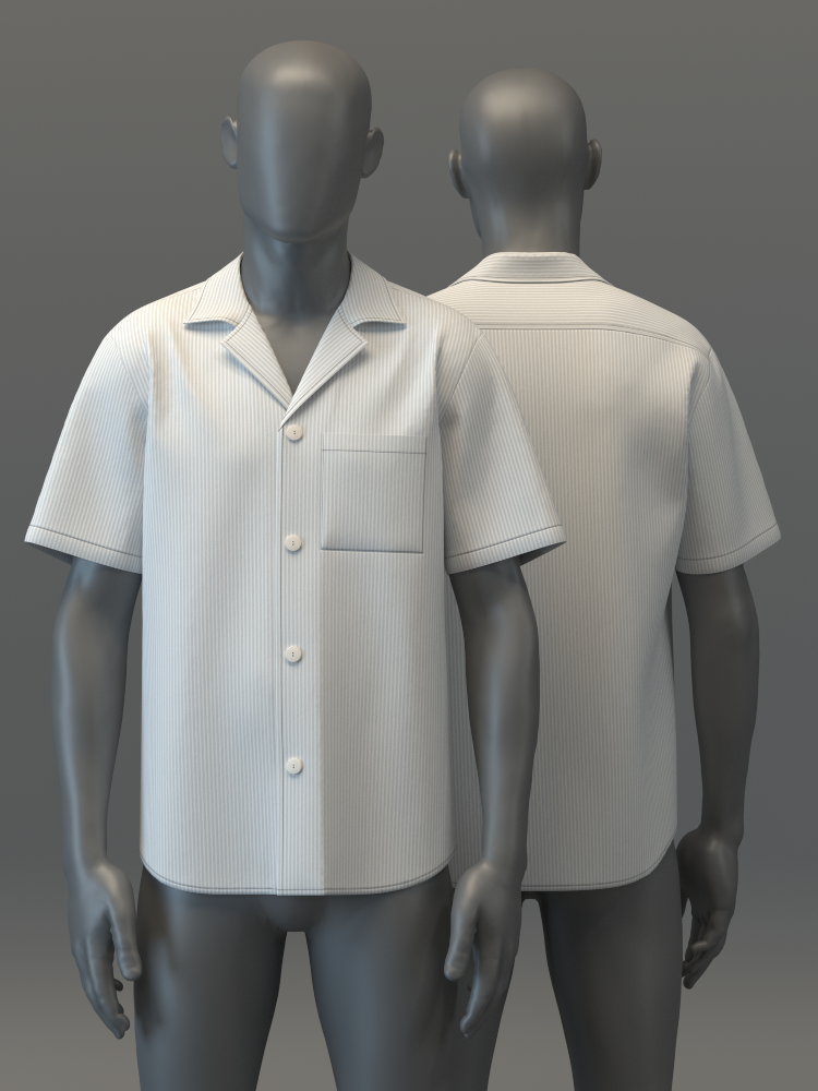 Camp Collar Stripe Short Sleeve Shirt
